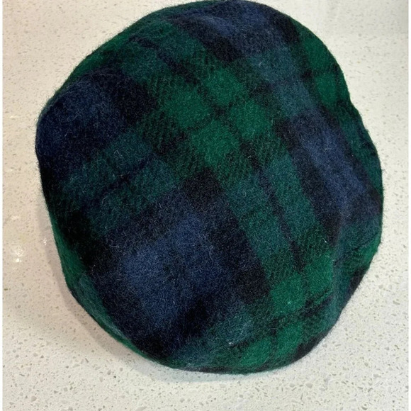 Vintage Country Gentleman Plaid Newboy Cabbie Classic Flat Hat Cap Blue Green - Picture 6 of 6